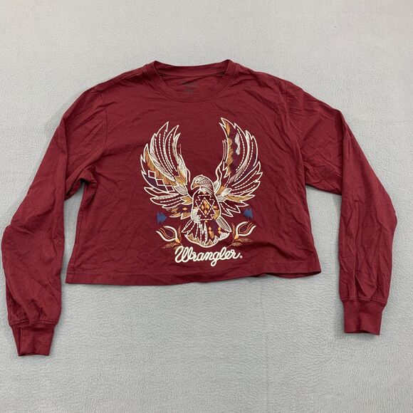 Wrangler Tops - Wrangler T Shirt Womens XS Crop Top Phoenix Rising Long Sleeve